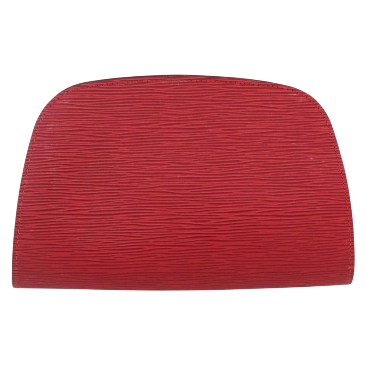 LOUIS VUITTON Epi Dauphine MM Pouch Red M48457 LV Auth ep13004