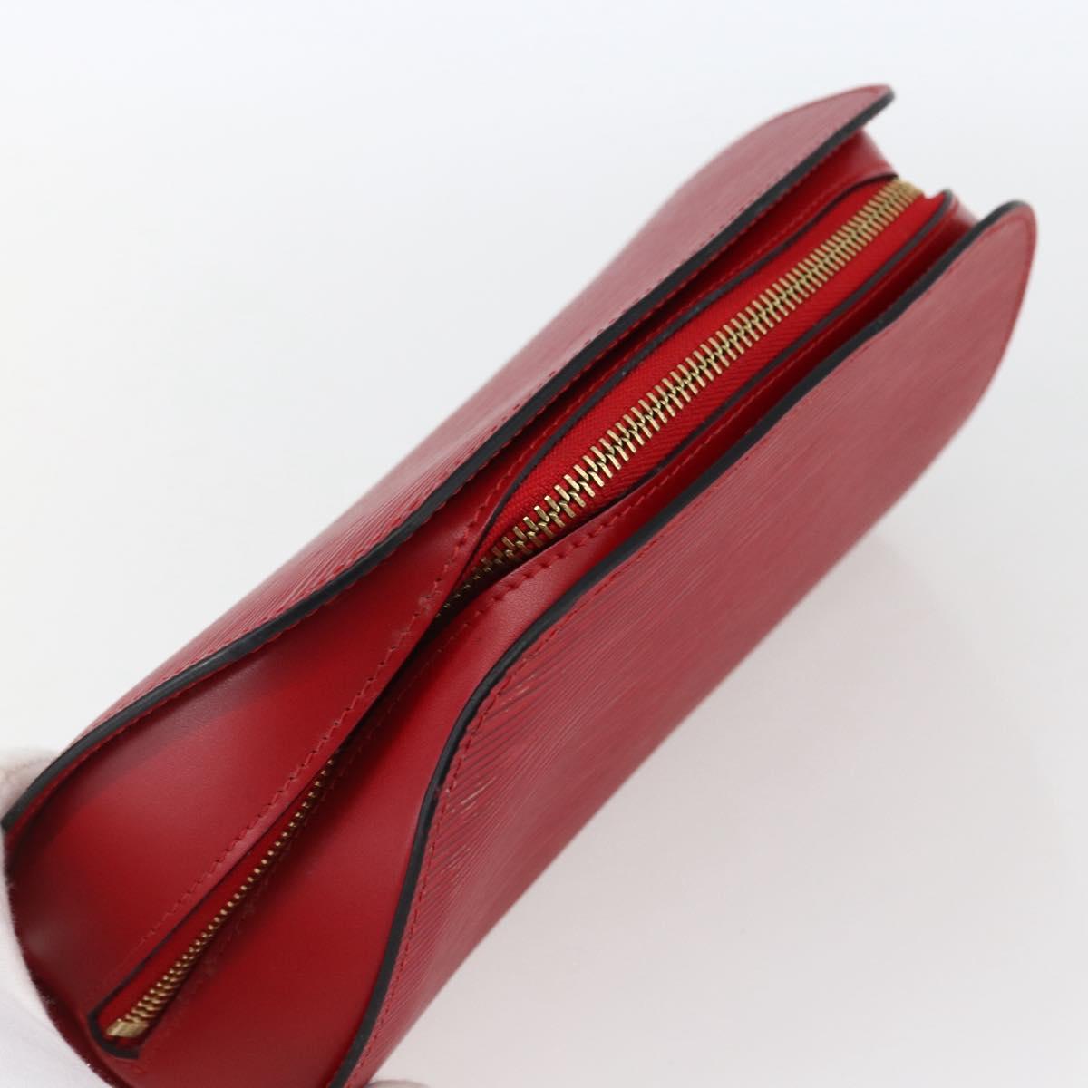 LOUIS VUITTON Epi Dauphine MM Pouch Red M48457 LV Auth ep13004
