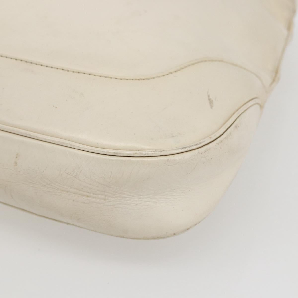 GUCCI Jackie Shoulder Bag Leather White 001 3346 Auth ep13015