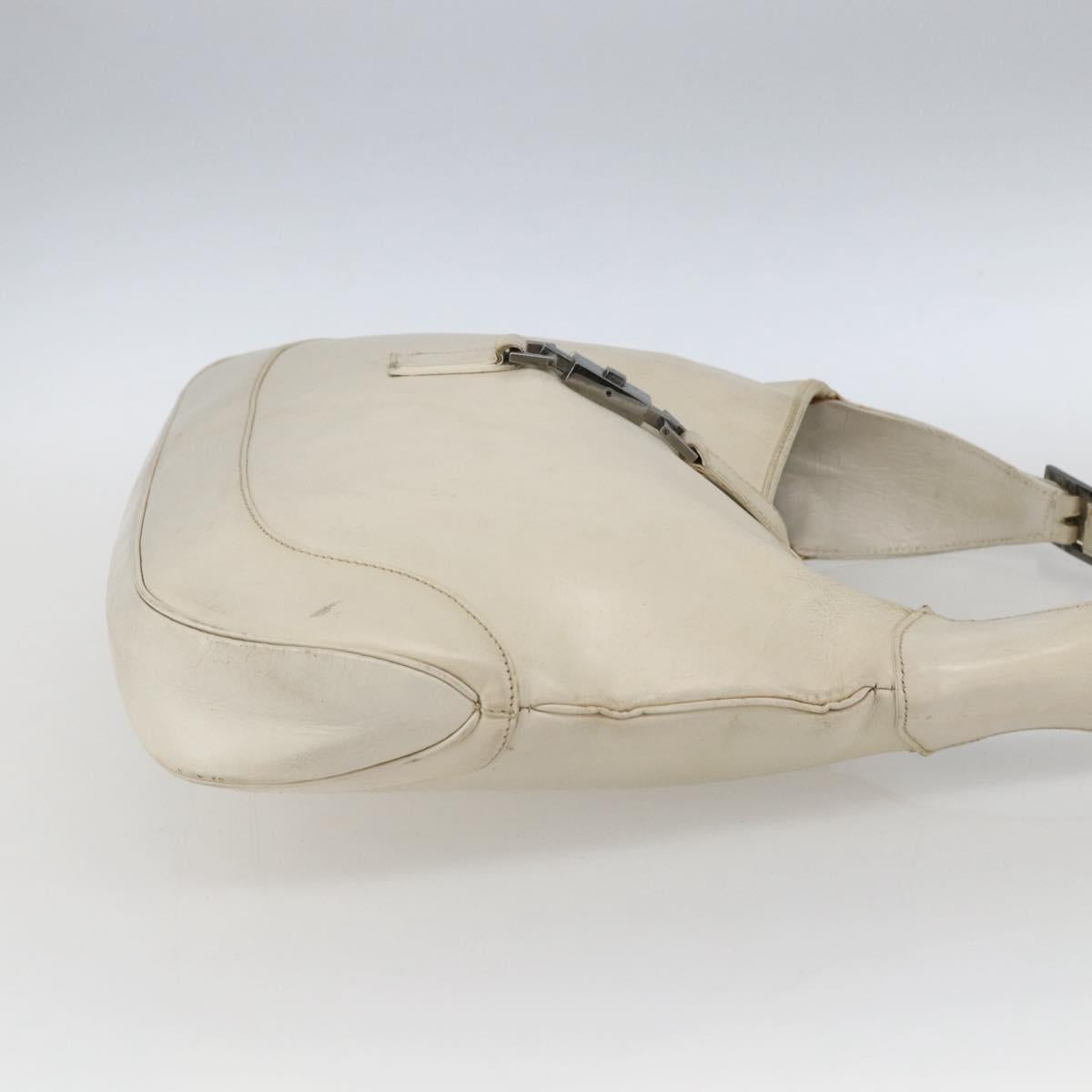 GUCCI Jackie Shoulder Bag Leather White 001 3346 Auth ep13015