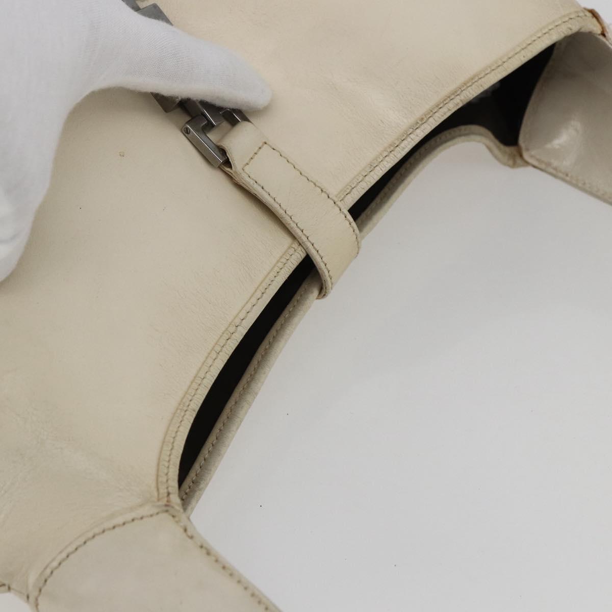 GUCCI Jackie Shoulder Bag Leather White 001 3346 Auth ep13015