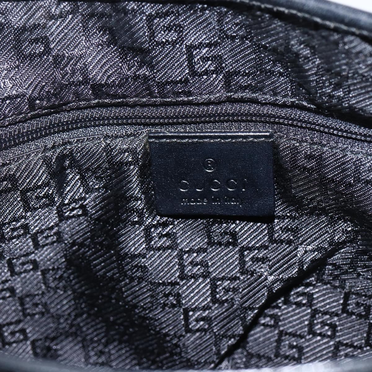 GUCCI Jackie Shoulder Bag Canvas Leather Black Silver 001 4272 Auth ep13016