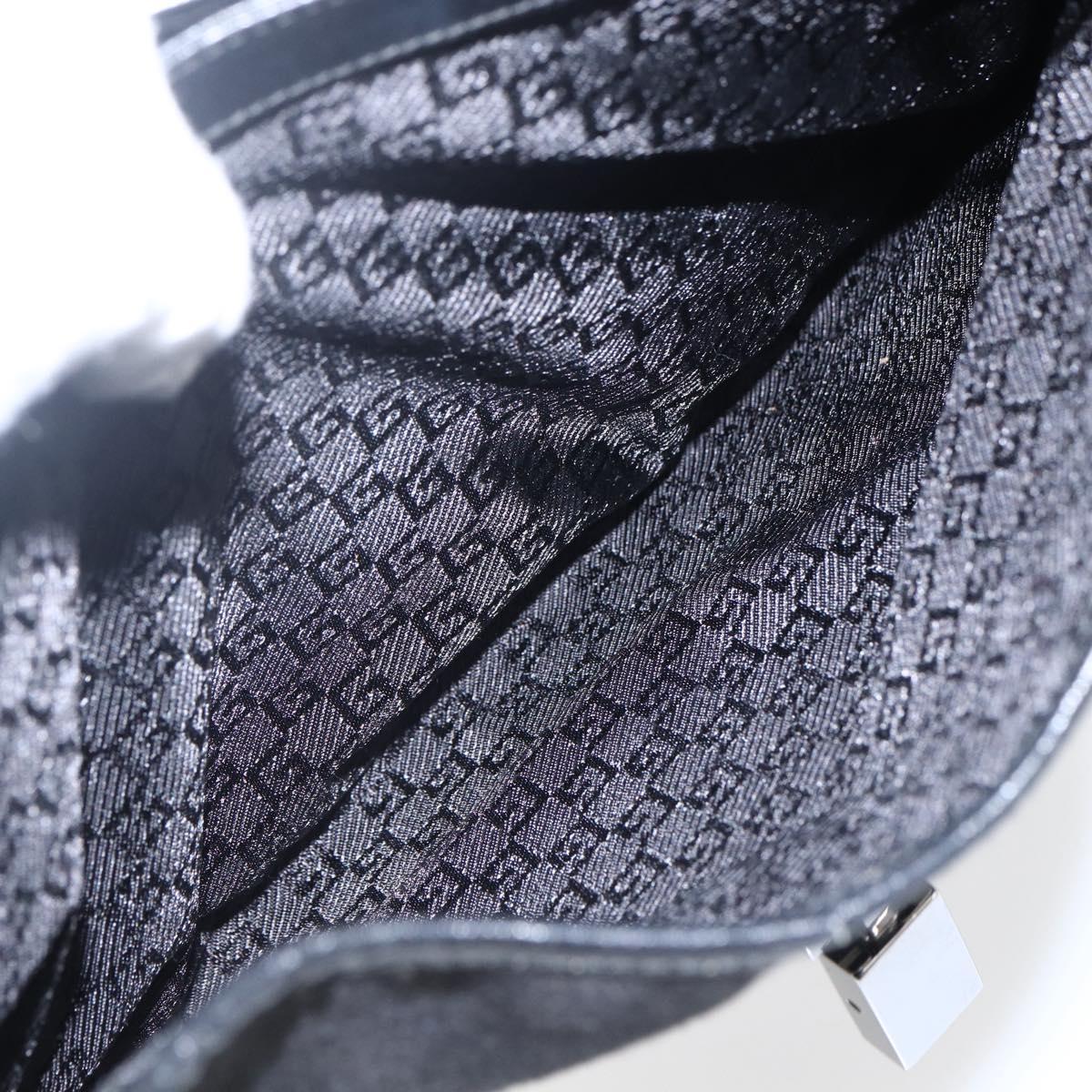 GUCCI Jackie Shoulder Bag Canvas Leather Black Silver 001 4272 Auth ep13016