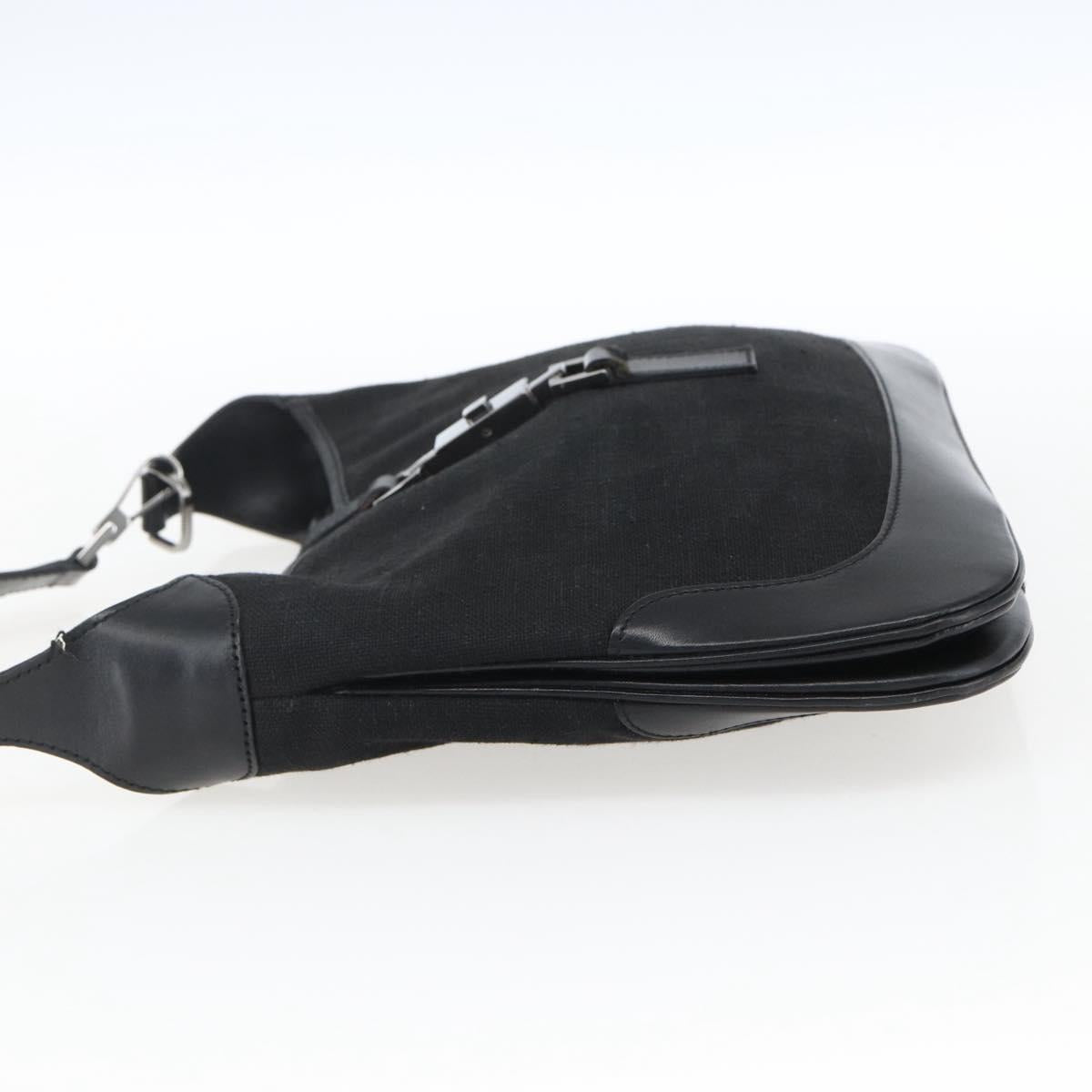 GUCCI Jackie Shoulder Bag Canvas Leather Black Silver 001 4272 Auth ep13016