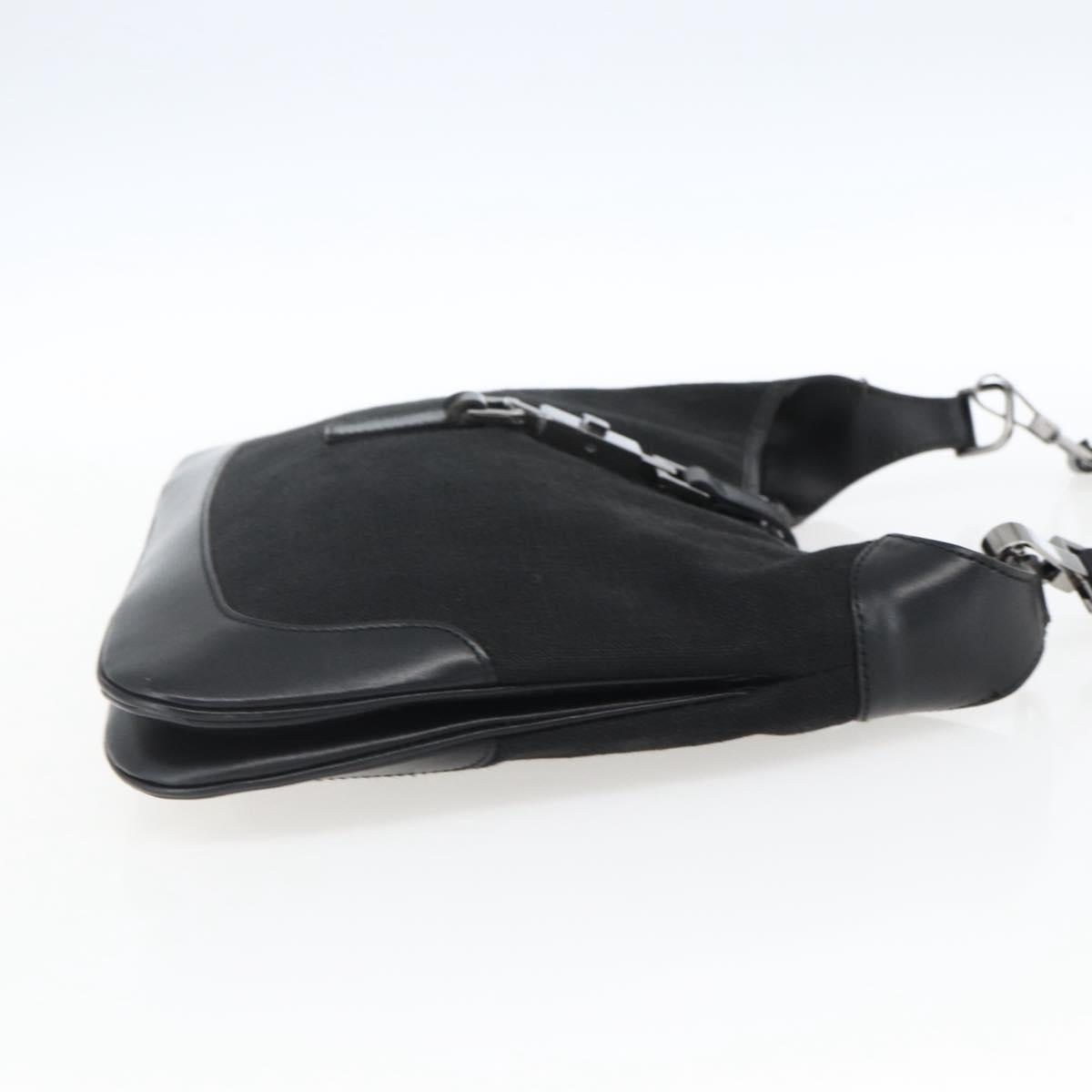 GUCCI Jackie Shoulder Bag Canvas Leather Black Silver 001 4272 Auth ep13016