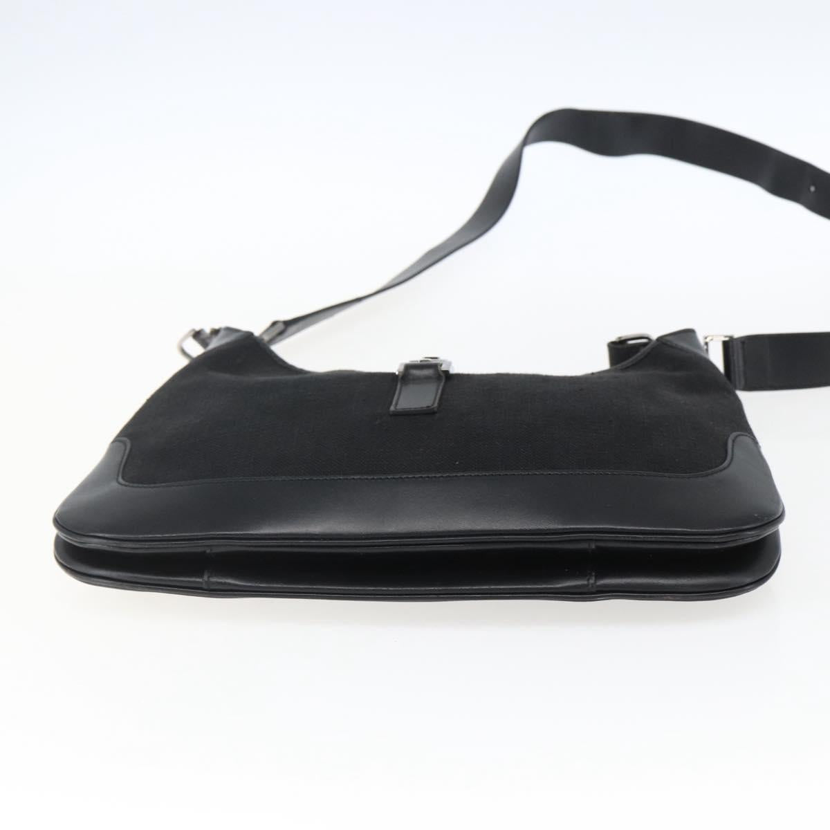 GUCCI Jackie Shoulder Bag Canvas Leather Black Silver 001 4272 Auth ep13016