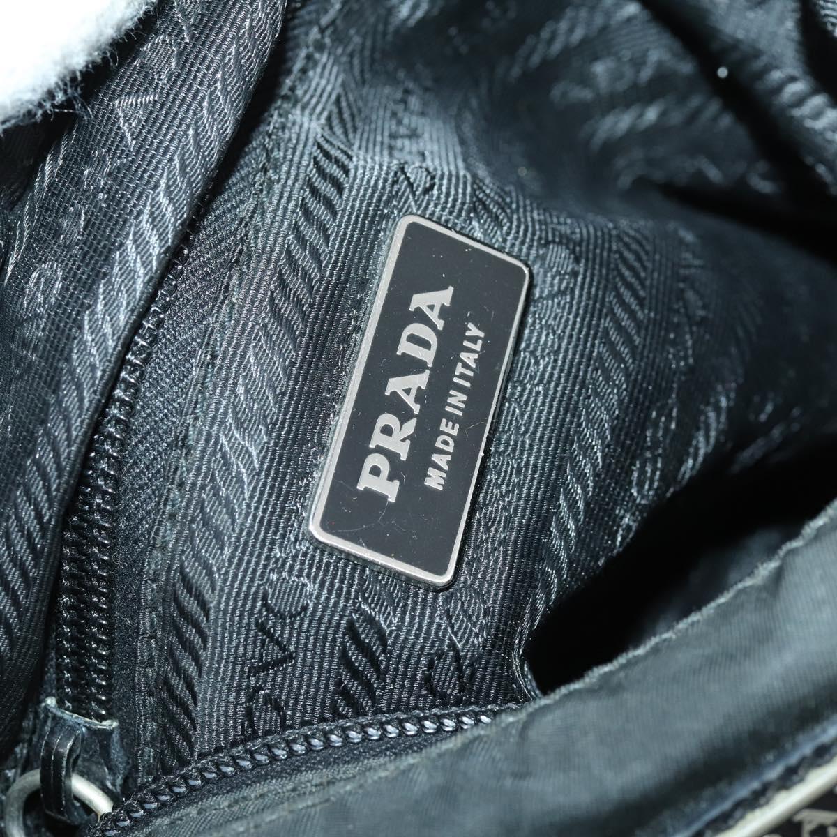 PRADA Shoulder Bag Nylon Black Silver Auth ep13020