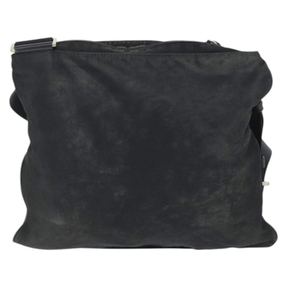 PRADA Shoulder Bag Nylon Black Silver Auth ep13020