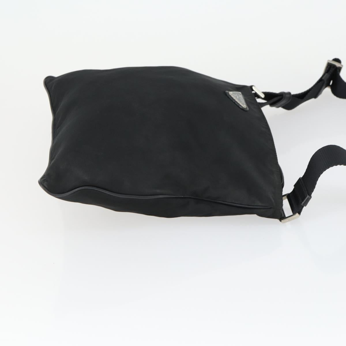 PRADA Shoulder Bag Nylon Black Silver Auth ep13020