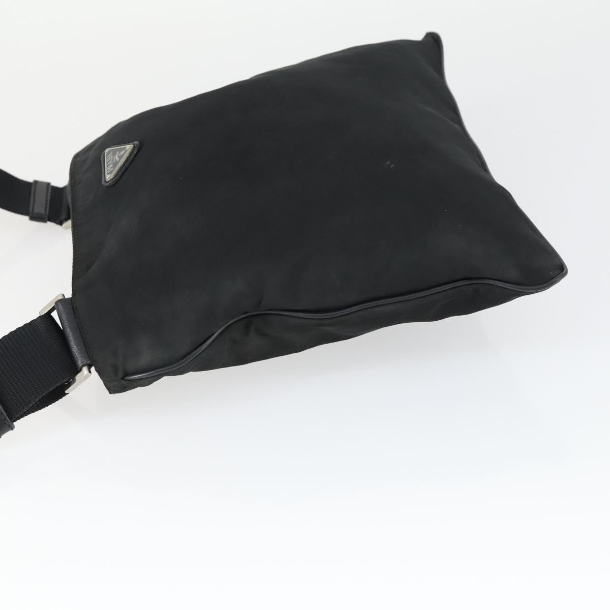 PRADA Shoulder Bag Nylon Black Silver Auth ep13020