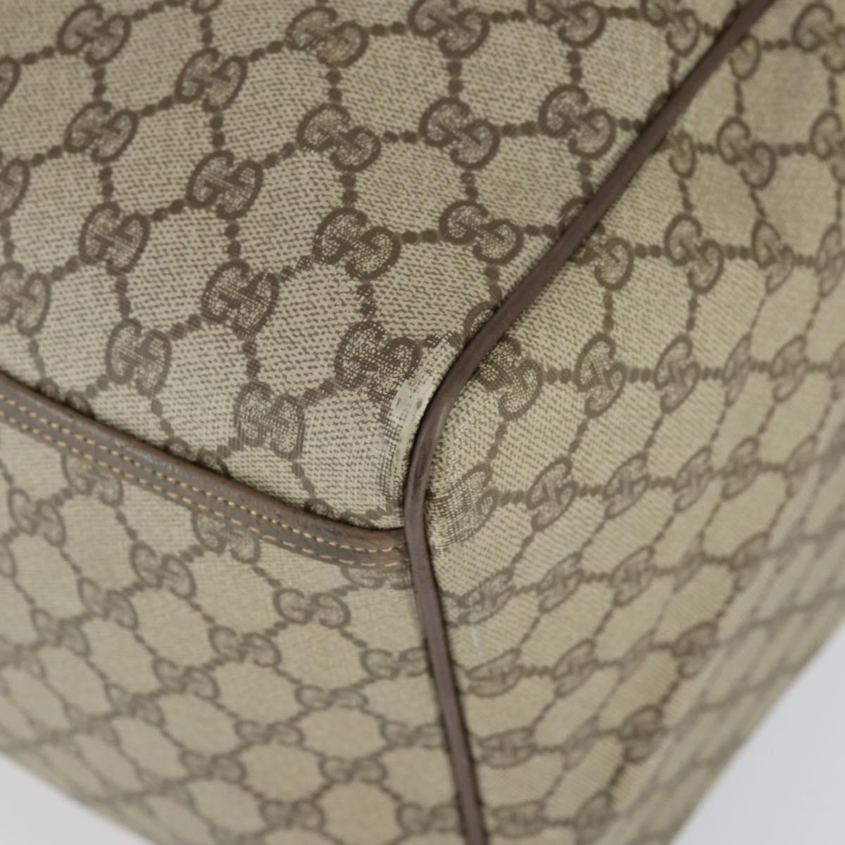 GUCCI GG Supreme Boston Bag PVC Leather Beige Gold 012 3754 6081 Auth ep13021