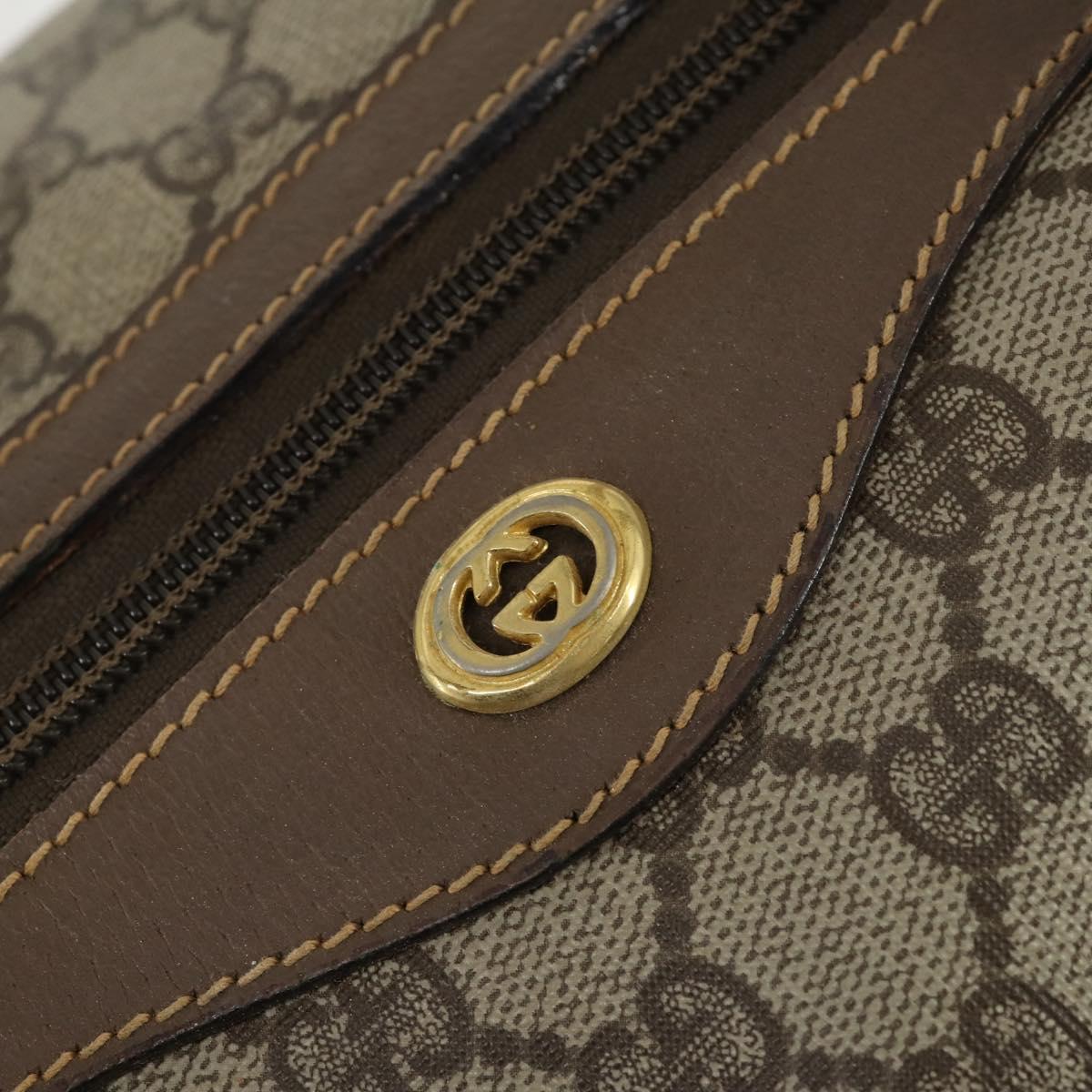 GUCCI GG Supreme Boston Bag PVC Leather Beige Gold 012 3754 6081 Auth ep13021