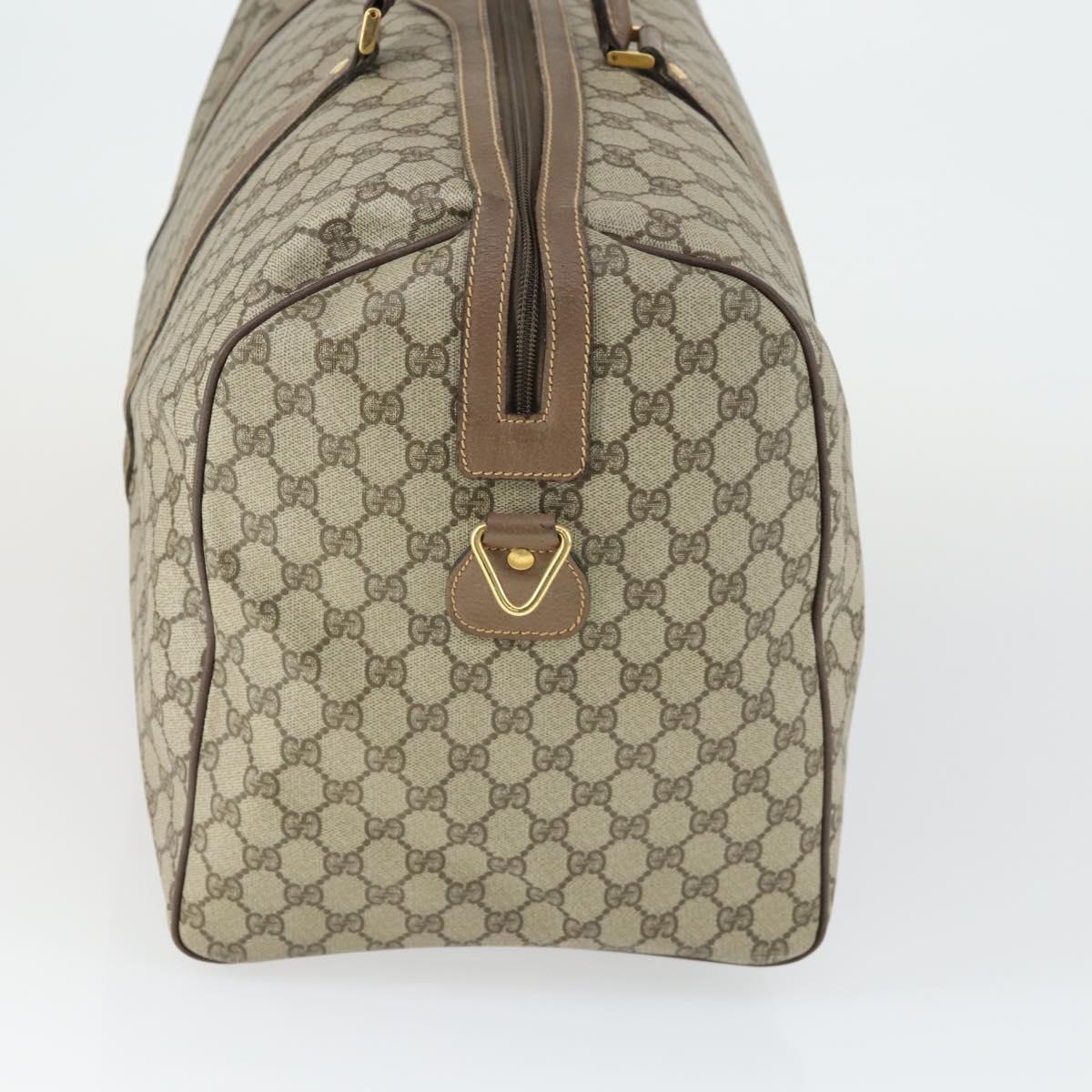 GUCCI GG Supreme Boston Bag PVC Leather Beige Gold 012 3754 6081 Auth ep13021