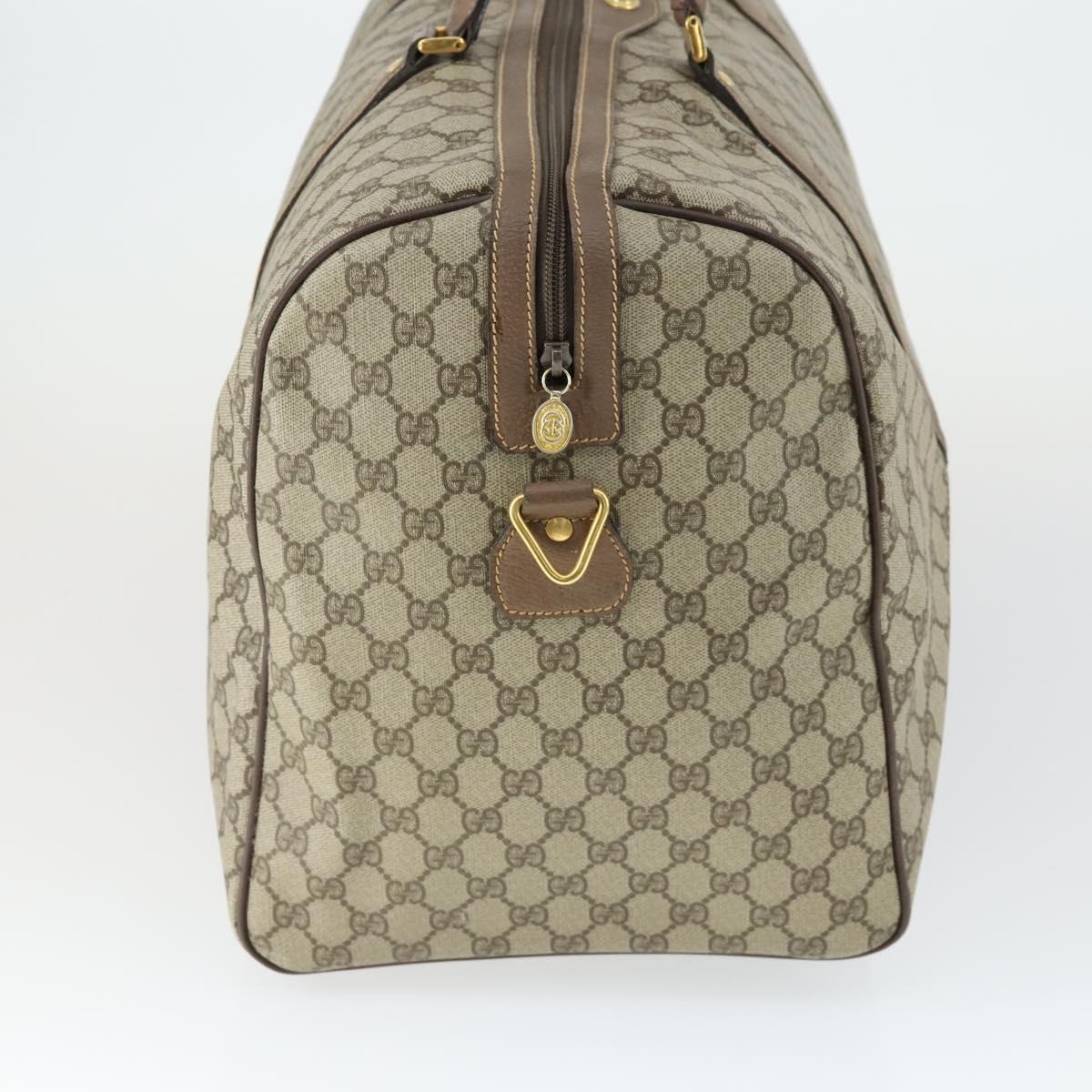 GUCCI GG Supreme Boston Bag PVC Leather Beige Gold 012 3754 6081 Auth ep13021