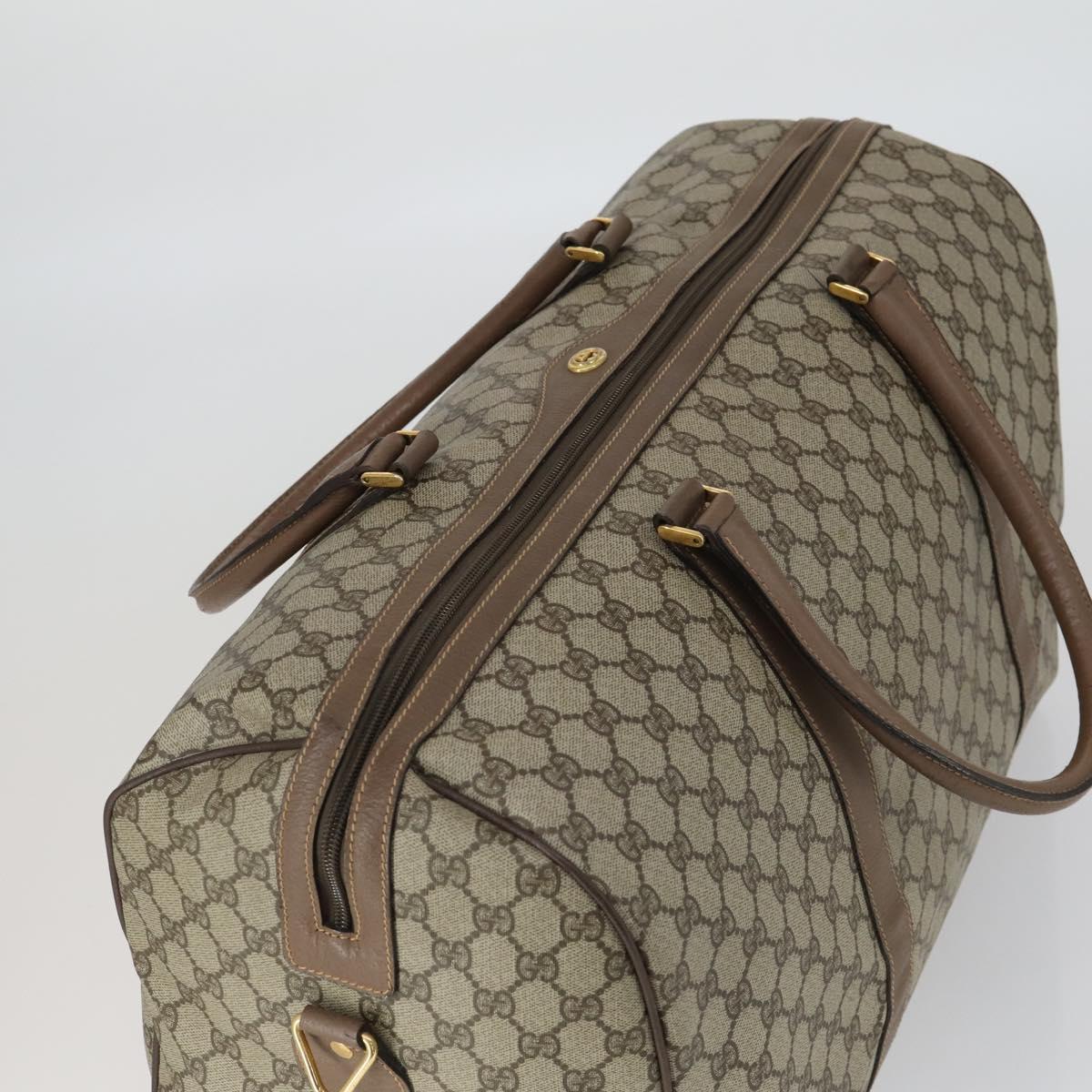 GUCCI GG Supreme Boston Bag PVC Leather Beige Gold 012 3754 6081 Auth ep13021