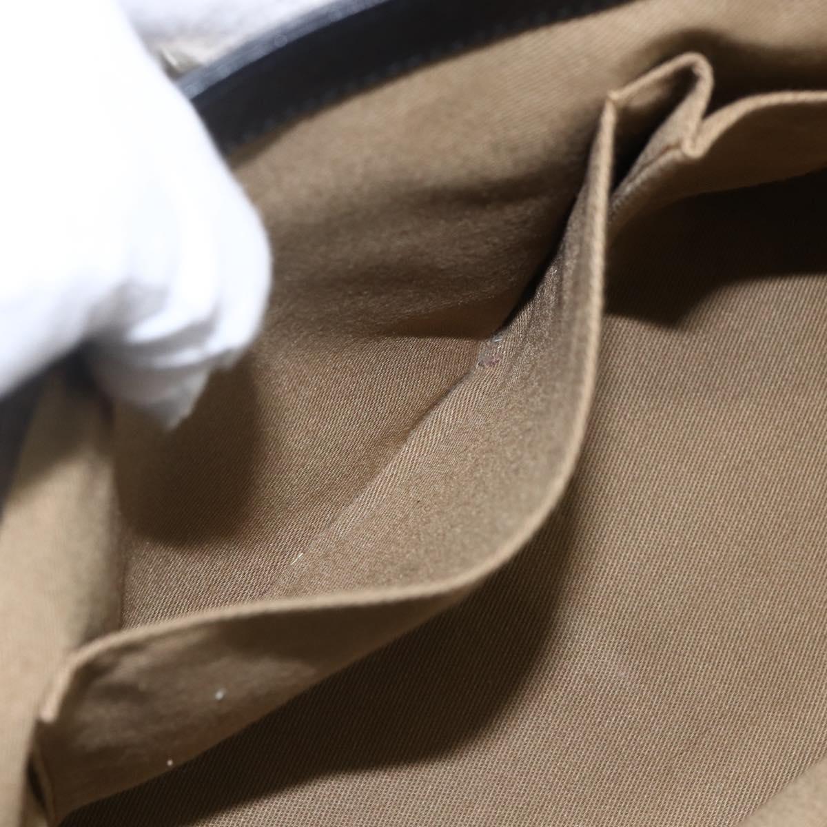 Salvatore Ferragamo Gancini Hand Bag Leather Black Silver Auth ep13022V