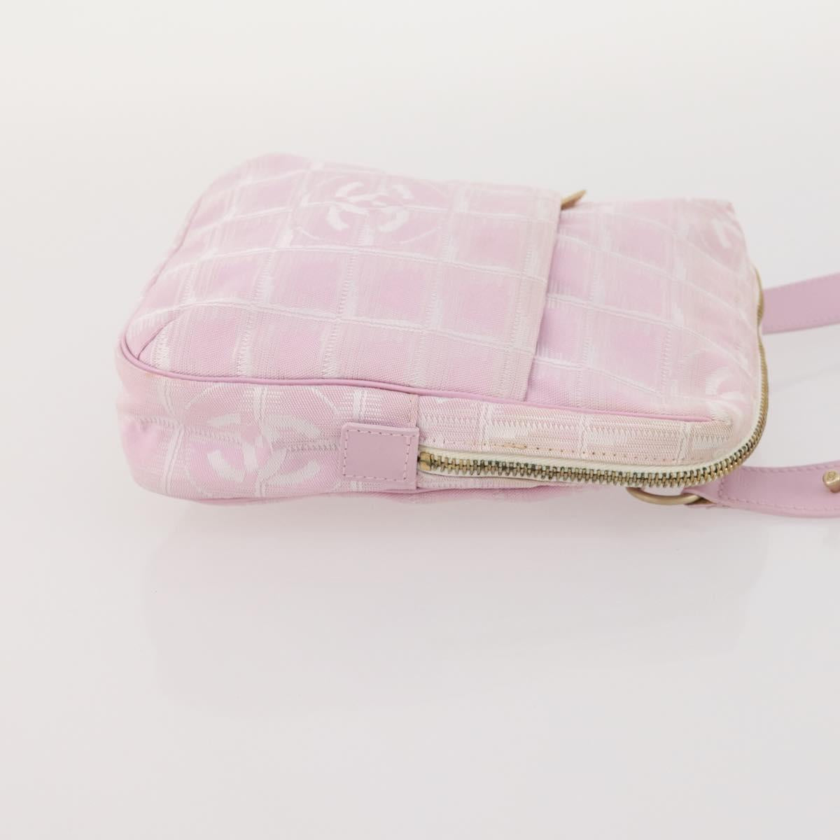 CHANEL New TravelLine Bag Nylon 3 Set Pink CC Auth ep13031