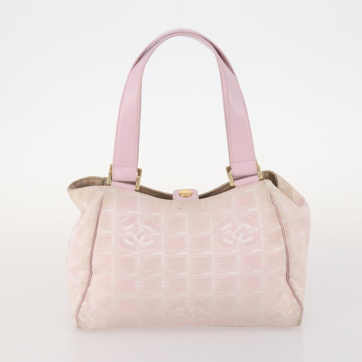 CHANEL New TravelLine Bag Nylon 3 Set Pink CC Auth ep13031