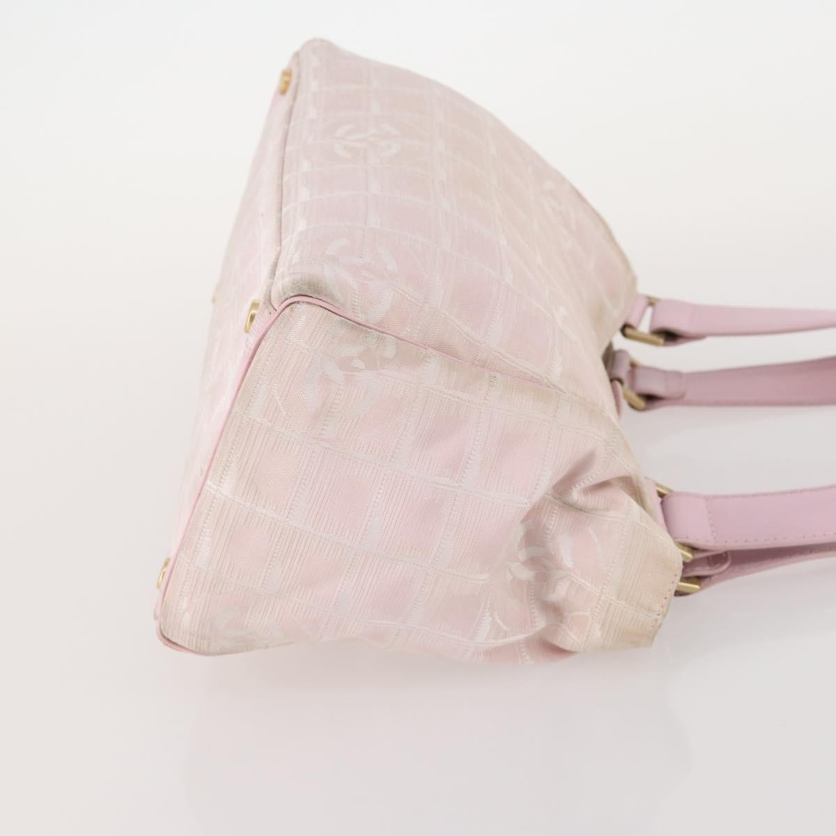 CHANEL New TravelLine Bag Nylon 3 Set Pink CC Auth ep13031