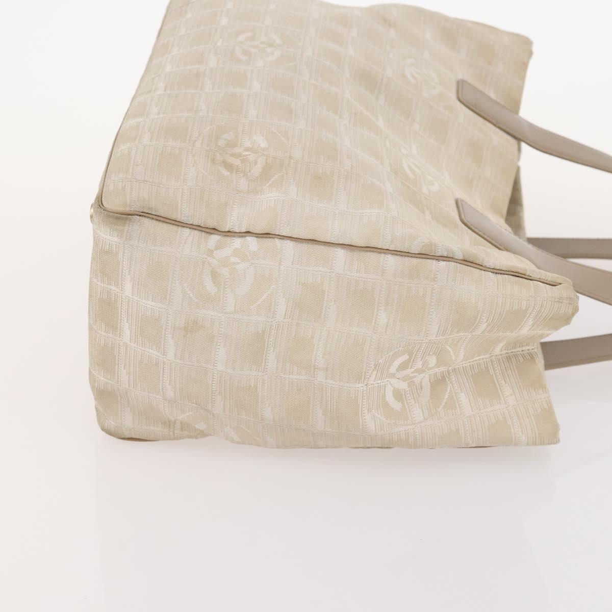 CHANEL New Travel Line Tote Bag Nylon 3 Set Beige CC Auth ep13032