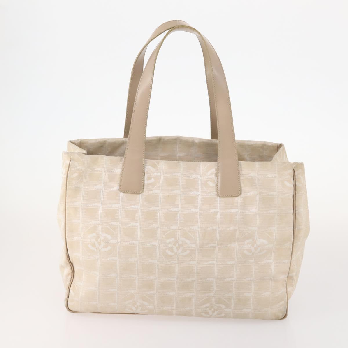 CHANEL New Travel Line Tote Bag Nylon 3 Set Beige CC Auth ep13032
