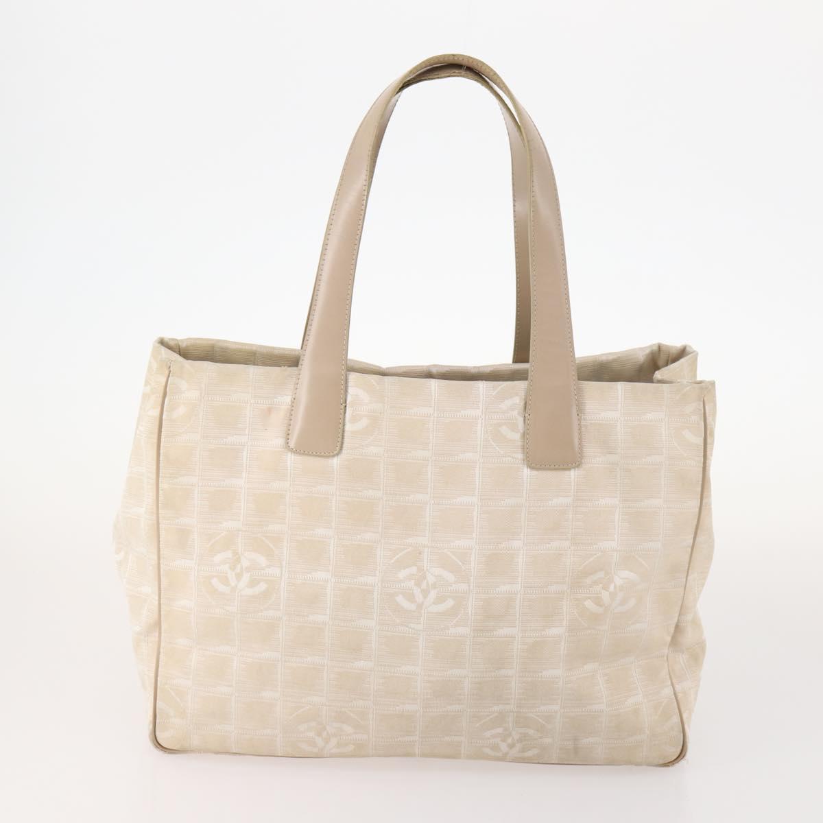 CHANEL New Travel Line Tote Bag Nylon 3 Set Beige CC Auth ep13032