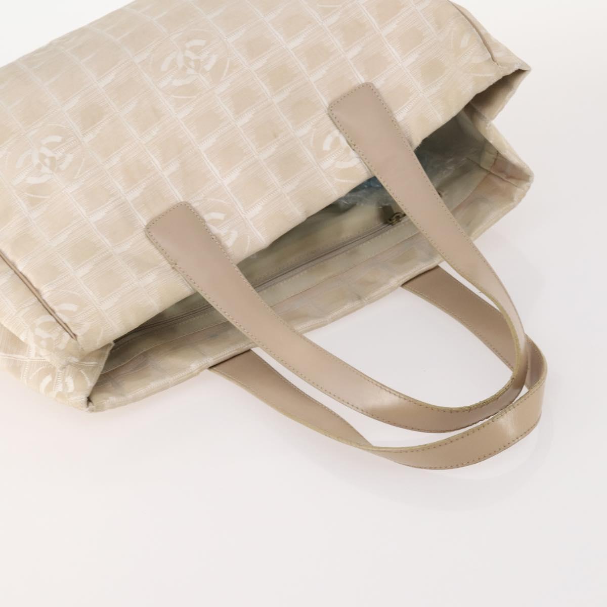 CHANEL New Travel Line Tote Bag Nylon 3 Set Beige CC Auth ep13032