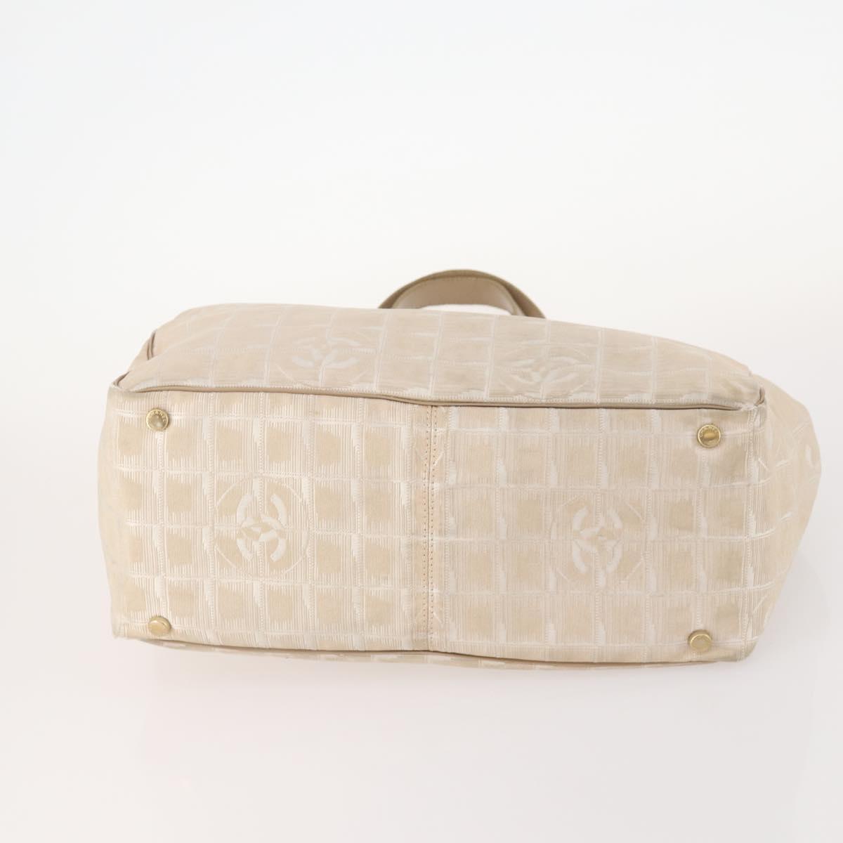 CHANEL New Travel Line Tote Bag Nylon 3 Set Beige CC Auth ep13032