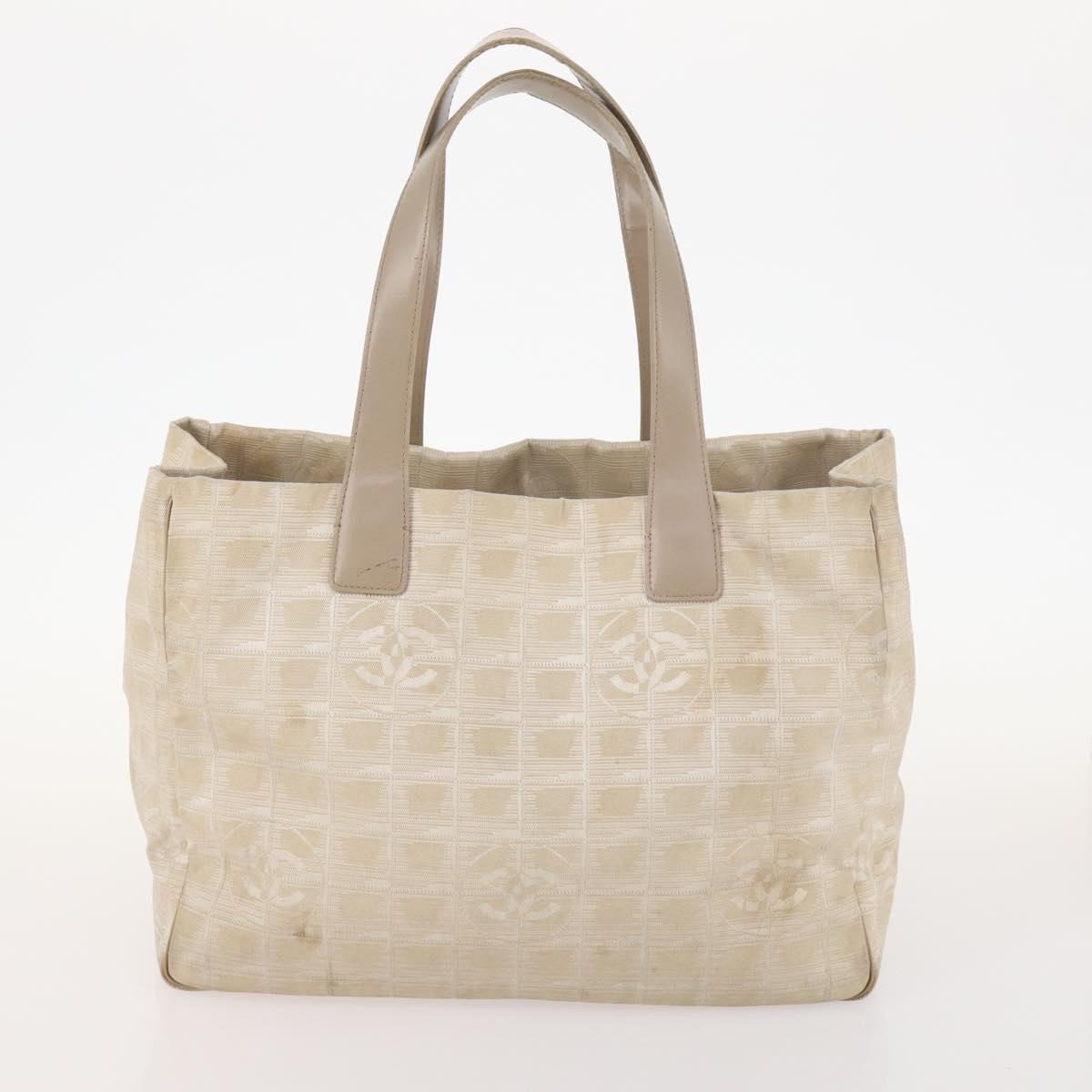 CHANEL New Travel Line Tote Bag Nylon 3 Set Beige CC Auth ep13032