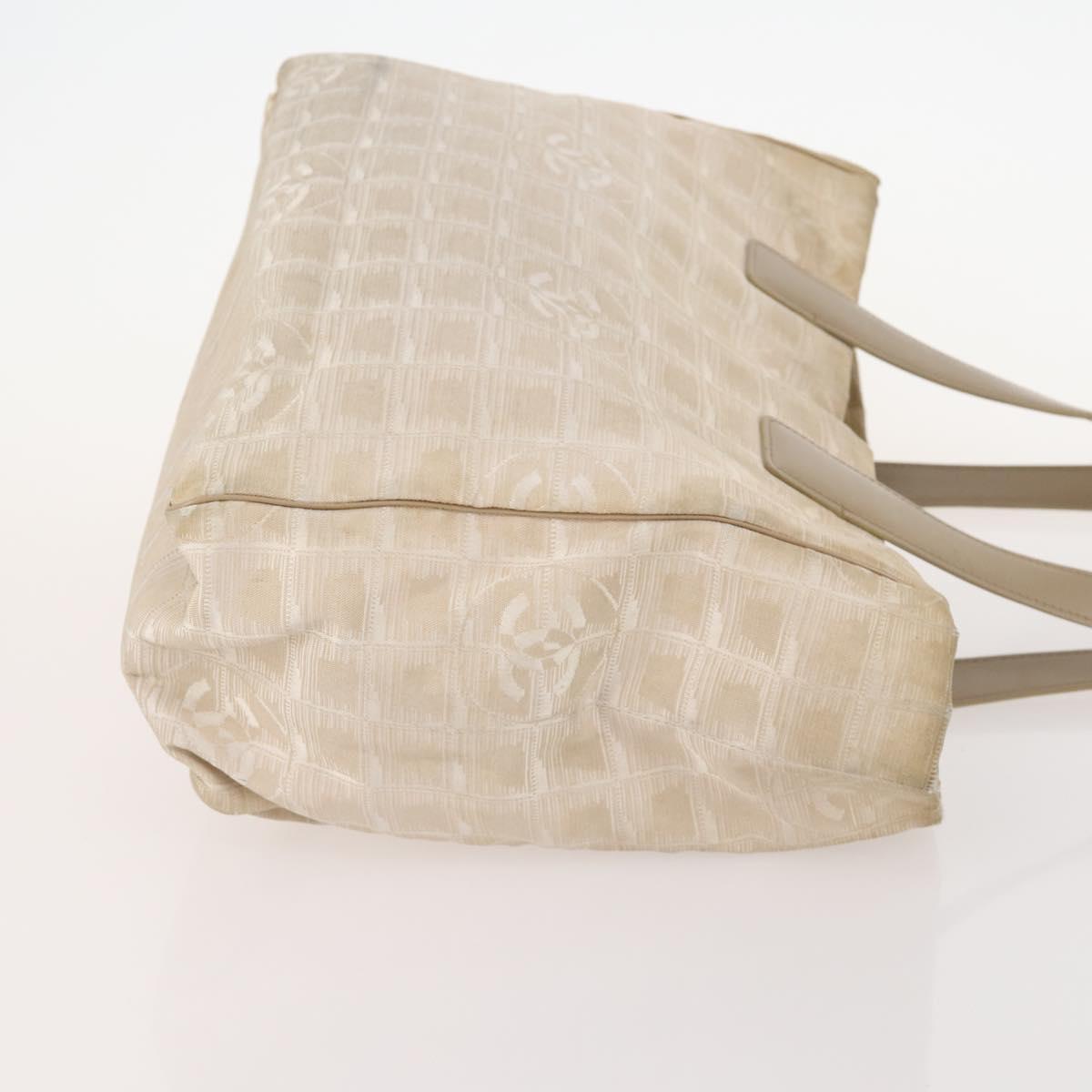 CHANEL New Travel Line Tote Bag Nylon 3 Set Beige CC Auth ep13033