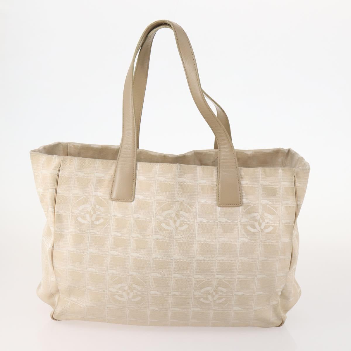 CHANEL New Travel Line Tote Bag Nylon 3 Set Beige CC Auth ep13033