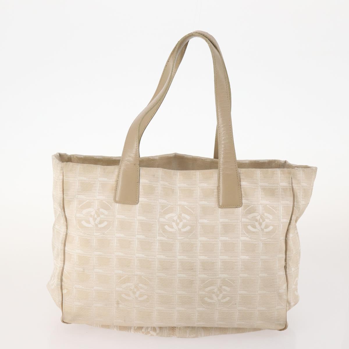 CHANEL New Travel Line Tote Bag Nylon 3 Set Beige CC Auth ep13033