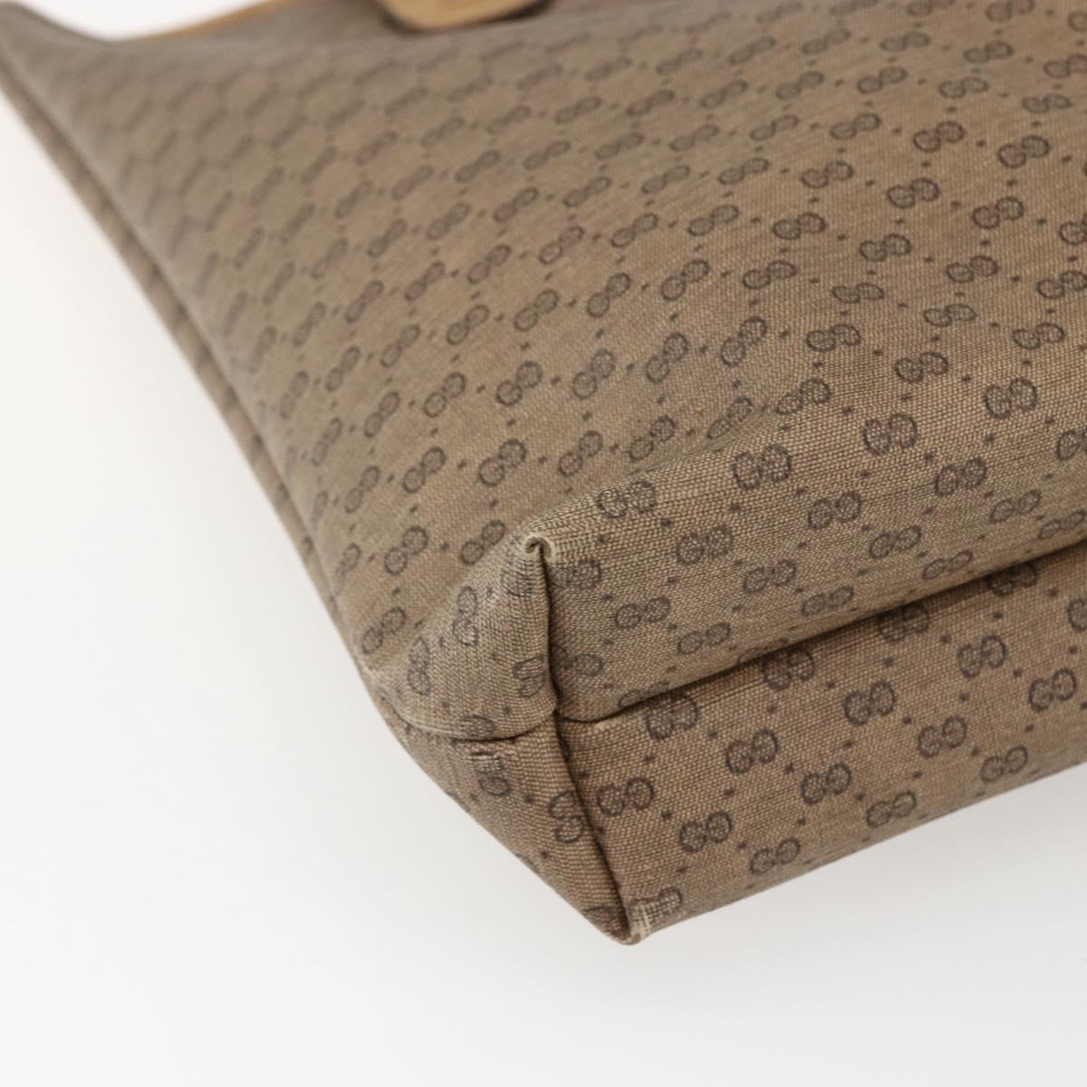 GUCCI Micro GG Supreme Web Sherry Line Tote Bag PVC Beige Gold Red Auth ep13035