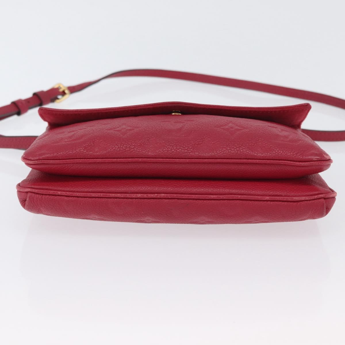 LOUIS VUITTON Monogram Empreinte Twice Shoulder Bag Cerise M50259 Auth ep13040