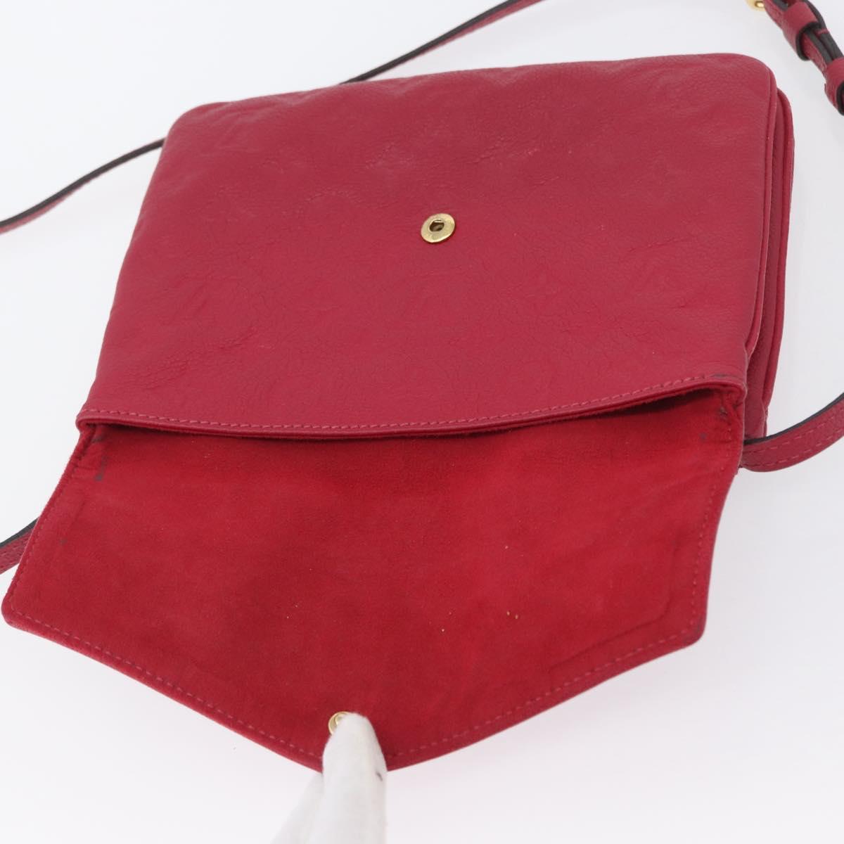 LOUIS VUITTON Monogram Empreinte Twice Shoulder Bag Cerise M50259 Auth ep13040