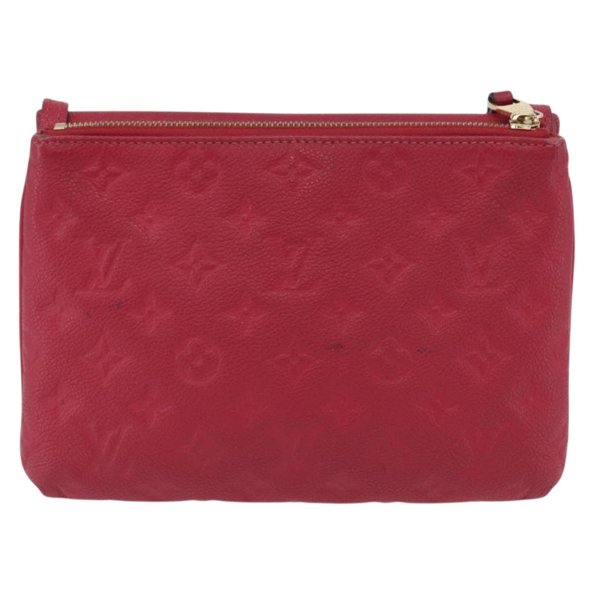 LOUIS VUITTON Monogram Empreinte Twice Shoulder Bag Cerise M50259 Auth ep13040