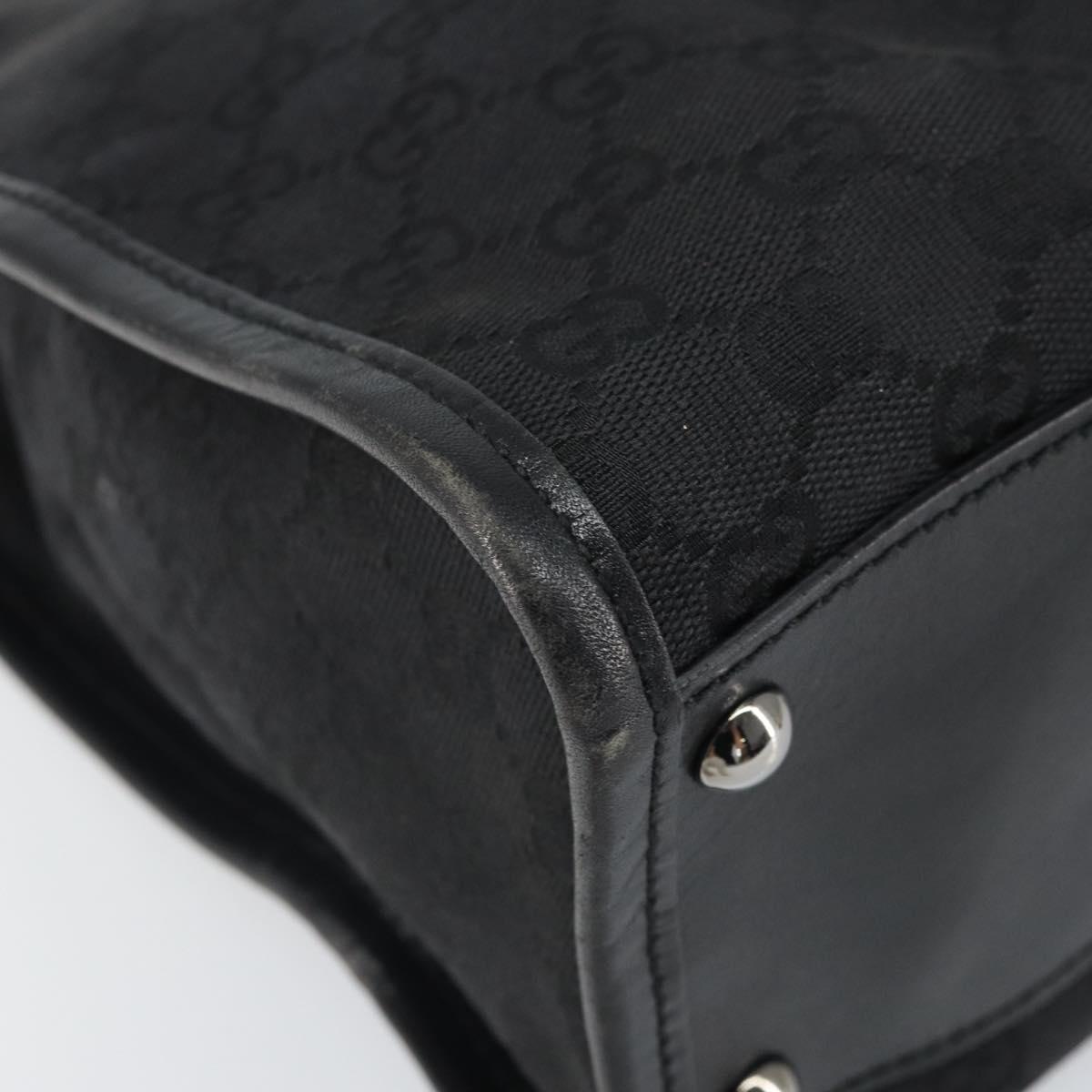 GUCCI GG Canvas Shoulder Bag Black Silver 110292 Auth ep13049