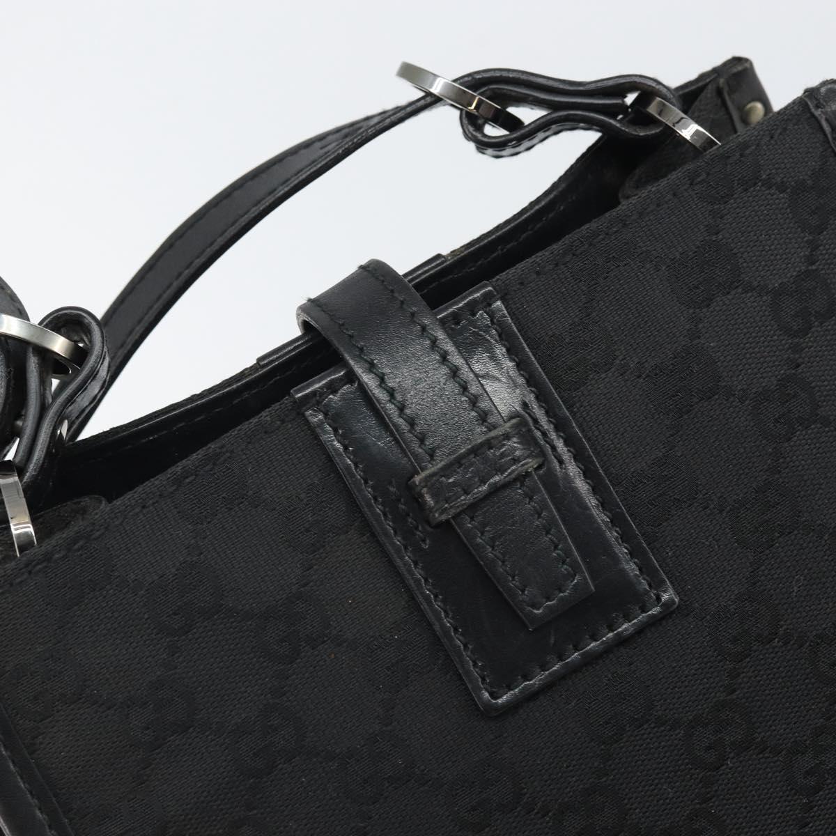 GUCCI GG Canvas Shoulder Bag Black Silver 110292 Auth ep13049