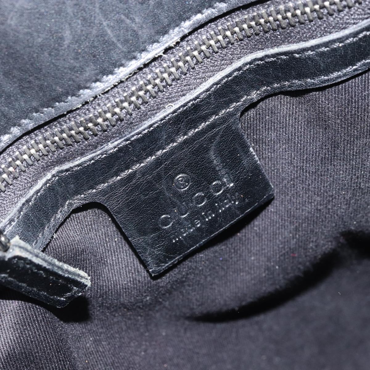 GUCCI GG Canvas Shoulder Bag Black Silver 110292 Auth ep13049
