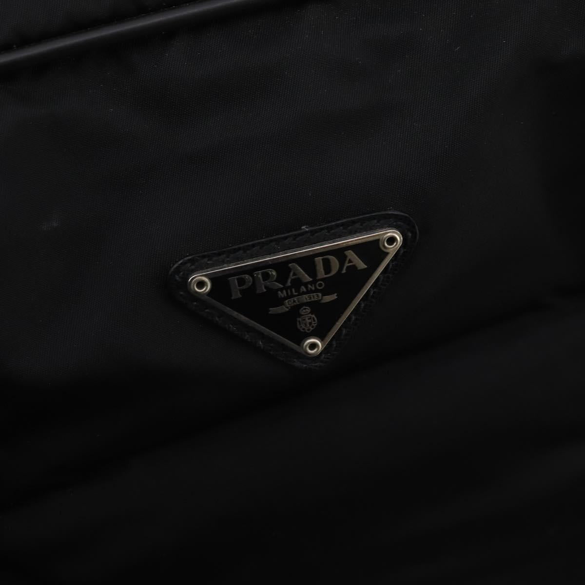 PRADA Boston Bag Nylon 2way Black Silver Auth ep13054