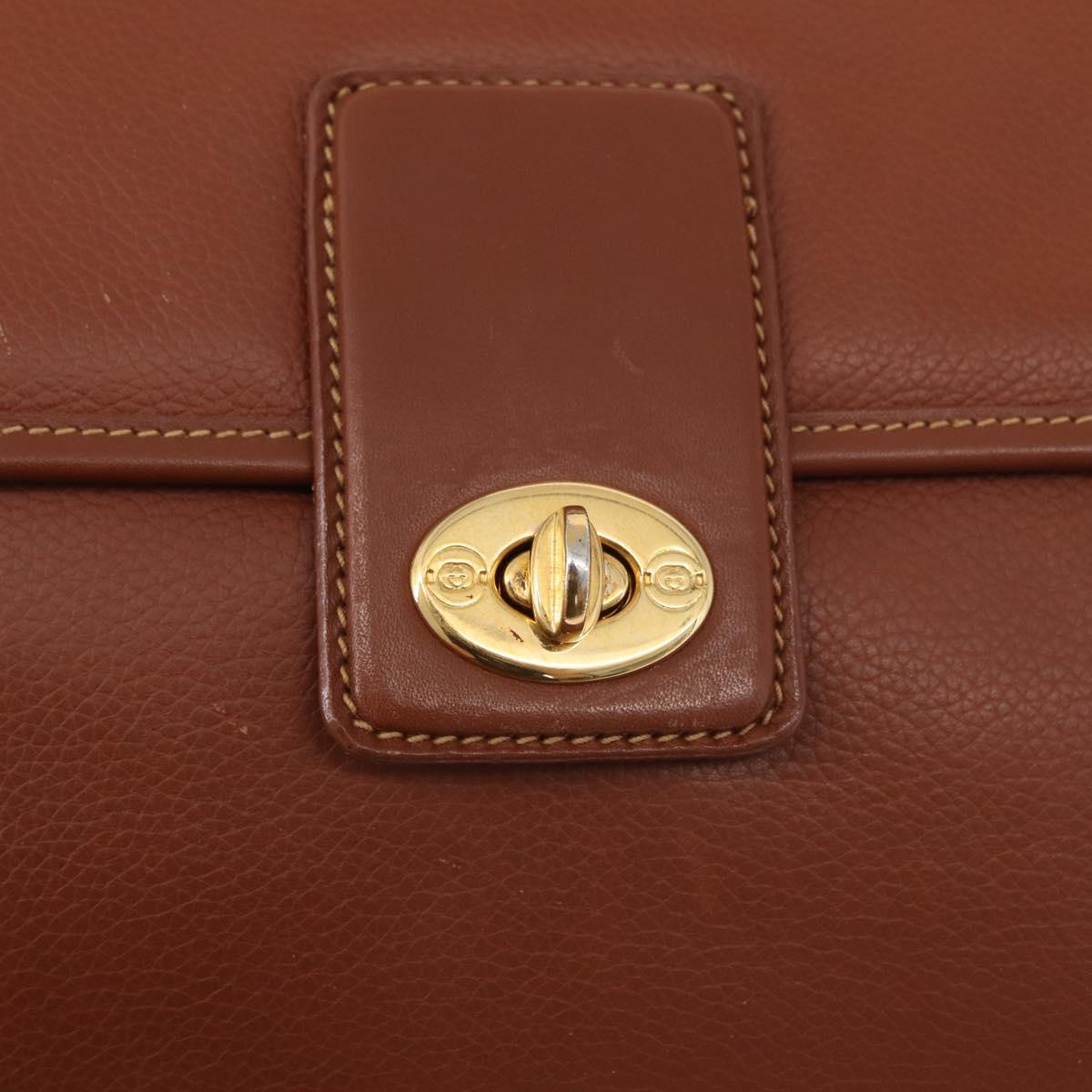 GUCCI Hand Bag Leather 2way Brown Gold 000 101 0274 Auth ep13069