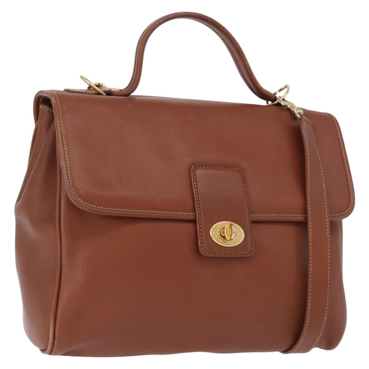 GUCCI Hand Bag Leather 2way Brown Gold 000 101 0274 Auth ep13069