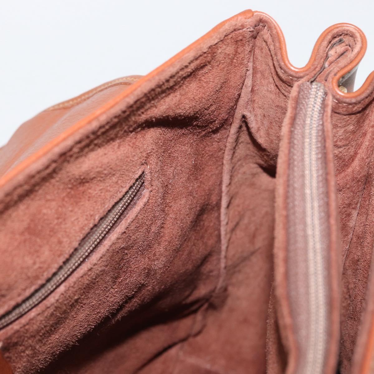 GUCCI Hand Bag Leather 2way Brown Gold 000 101 0274 Auth ep13069