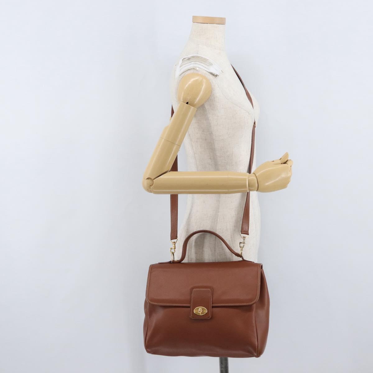 GUCCI Hand Bag Leather 2way Brown Gold 000 101 0274 Auth ep13069