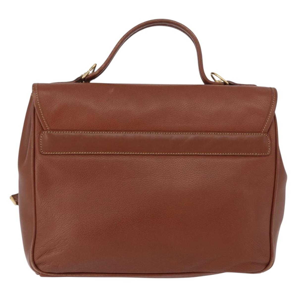 GUCCI Hand Bag Leather 2way Brown Gold 000 101 0274 Auth ep13069