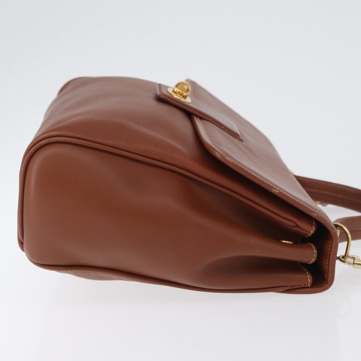 GUCCI Hand Bag Leather 2way Brown Gold 000 101 0274 Auth ep13069