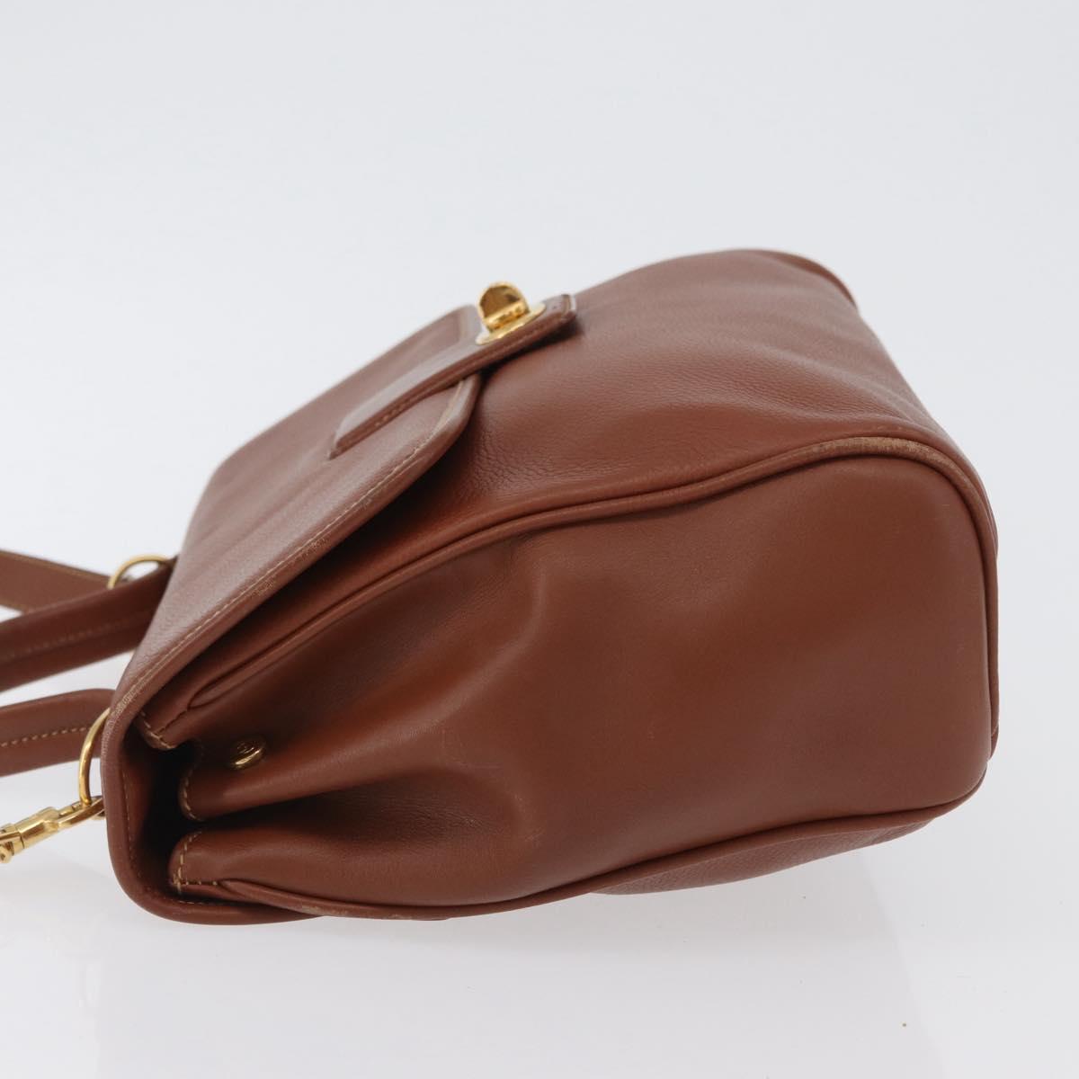 GUCCI Hand Bag Leather 2way Brown Gold 000 101 0274 Auth ep13069