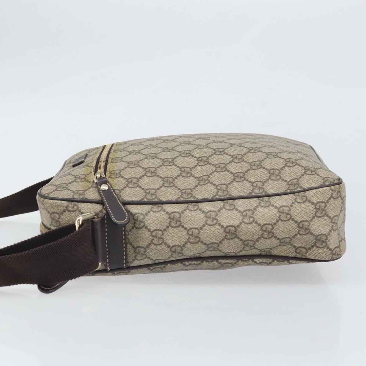 GUCCI GG Supreme Shoulder Bag PVC Beige Gold 201448 Auth ep13070