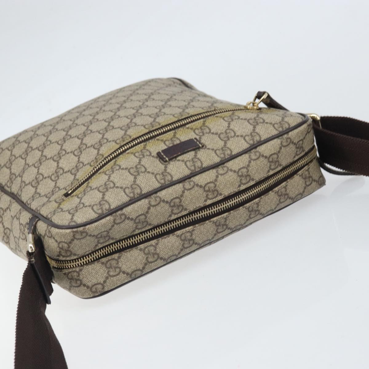 GUCCI GG Supreme Shoulder Bag PVC Beige Gold 201448 Auth ep13070