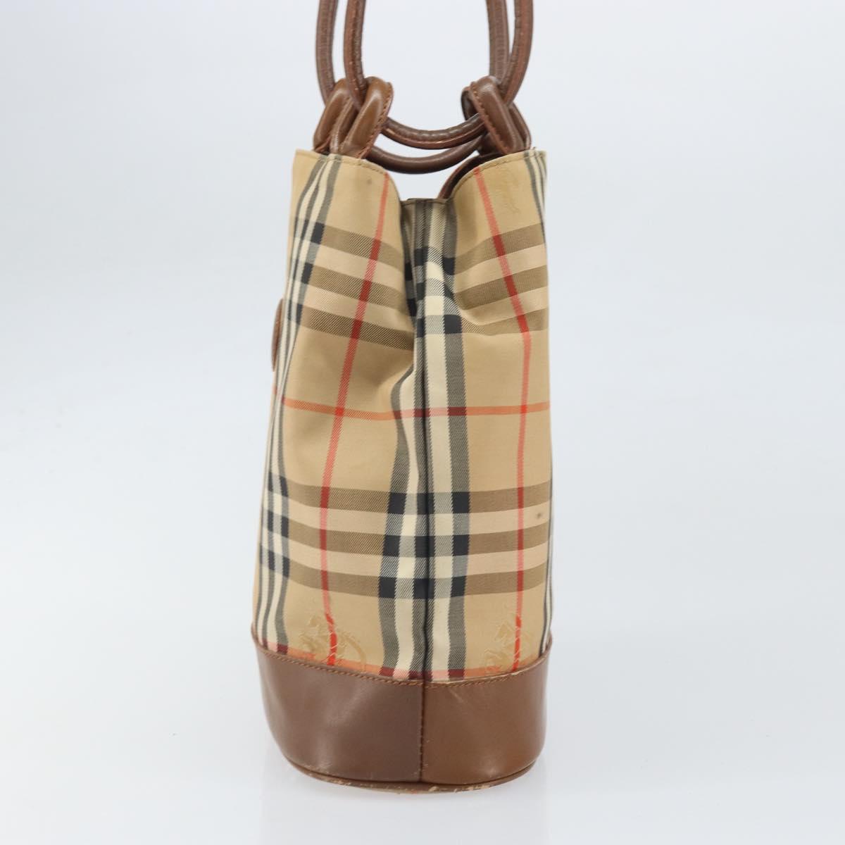 Burberrys Nova Check Tote Bag Canvas Beige Auth ep13077